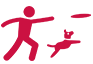 dog chasing a frisbee icon